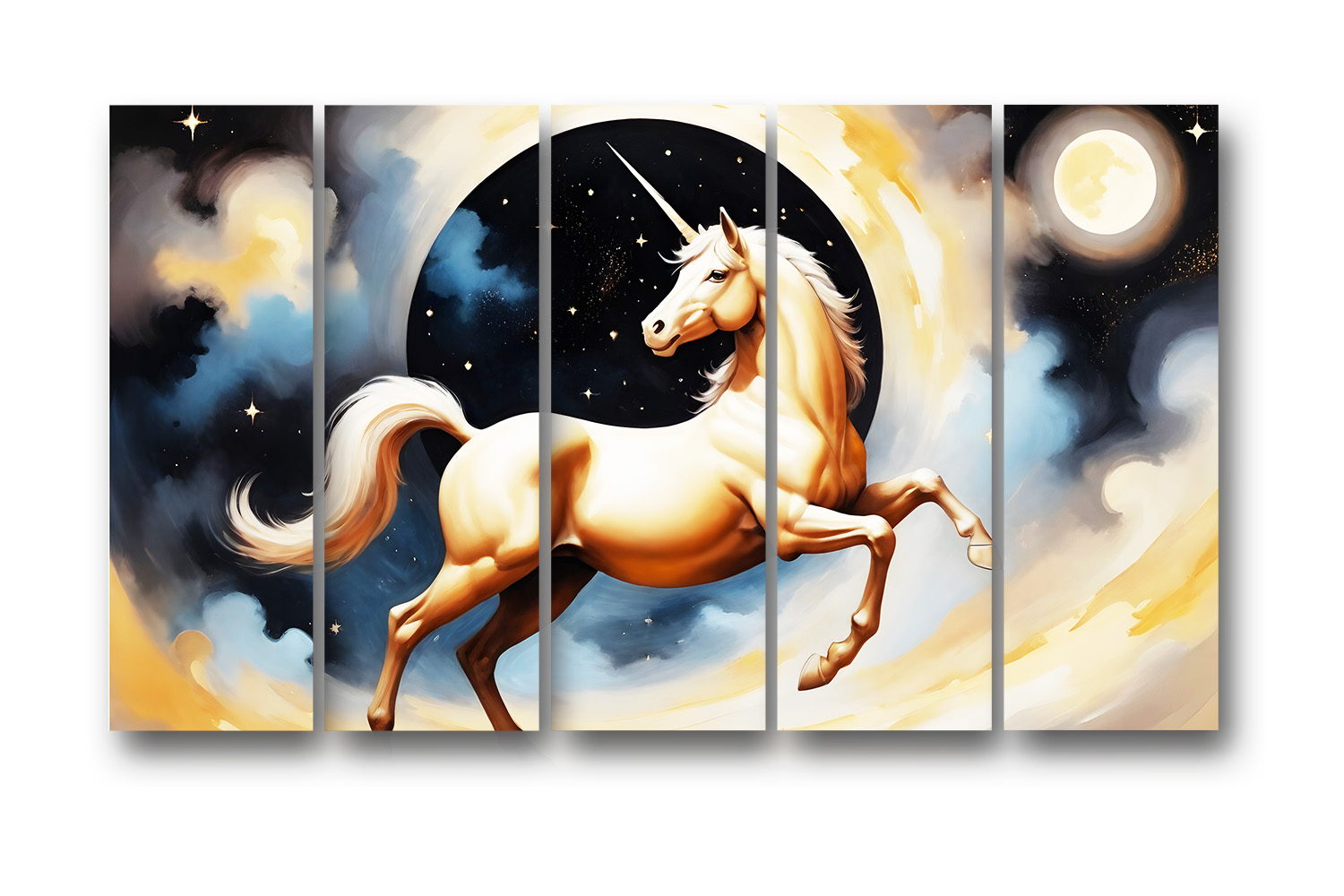 Casperme Horse Wall Painting Framed Big Size For Living Room, Home, office & Wall Decor, 48 x 30 inches set of 5 - Image 2