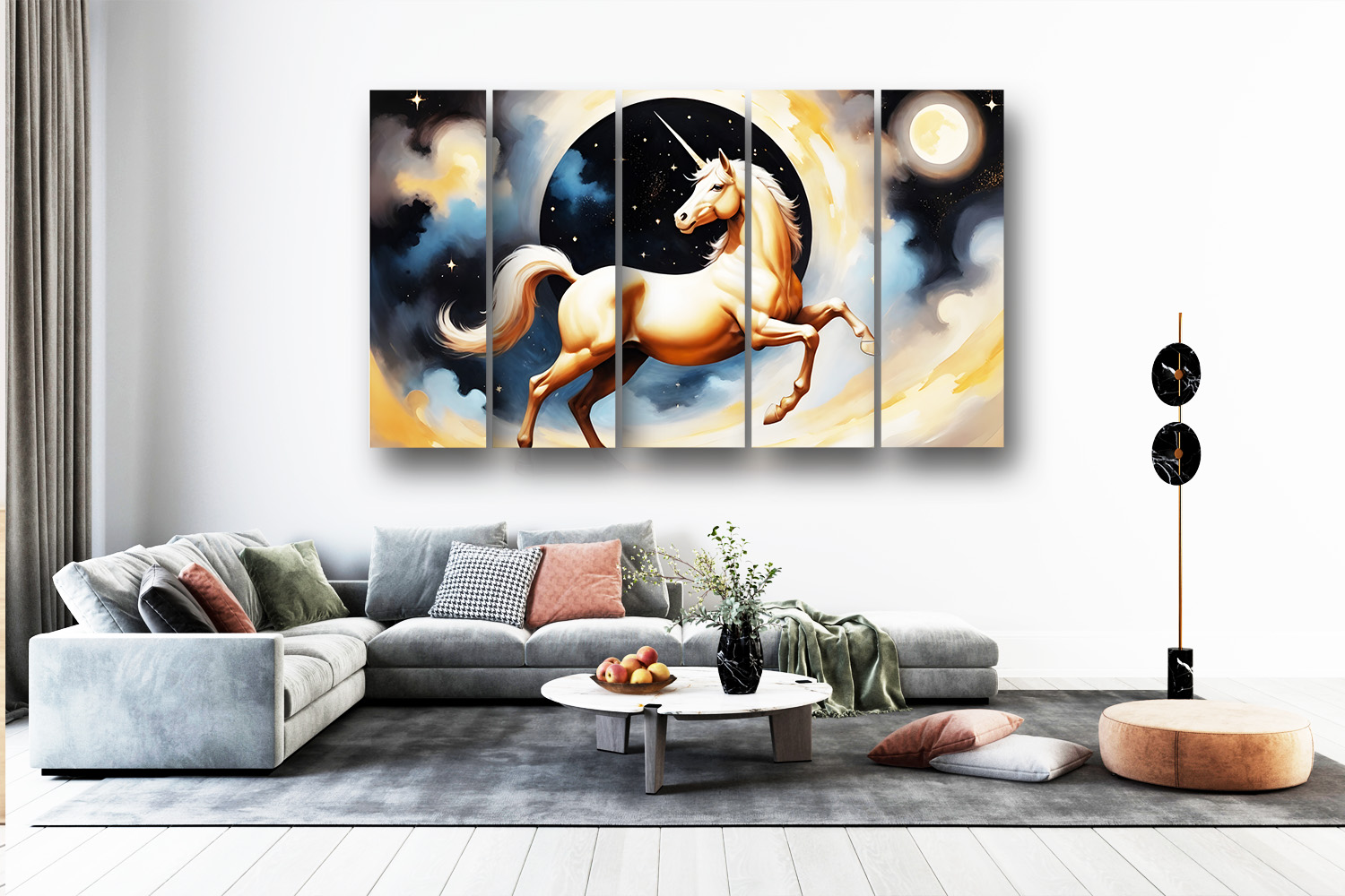 Casperme Horse Wall Painting Framed Big Size For Living Room, Home, office & Wall Decor, 48 x 30 inches set of 5 - Image 4