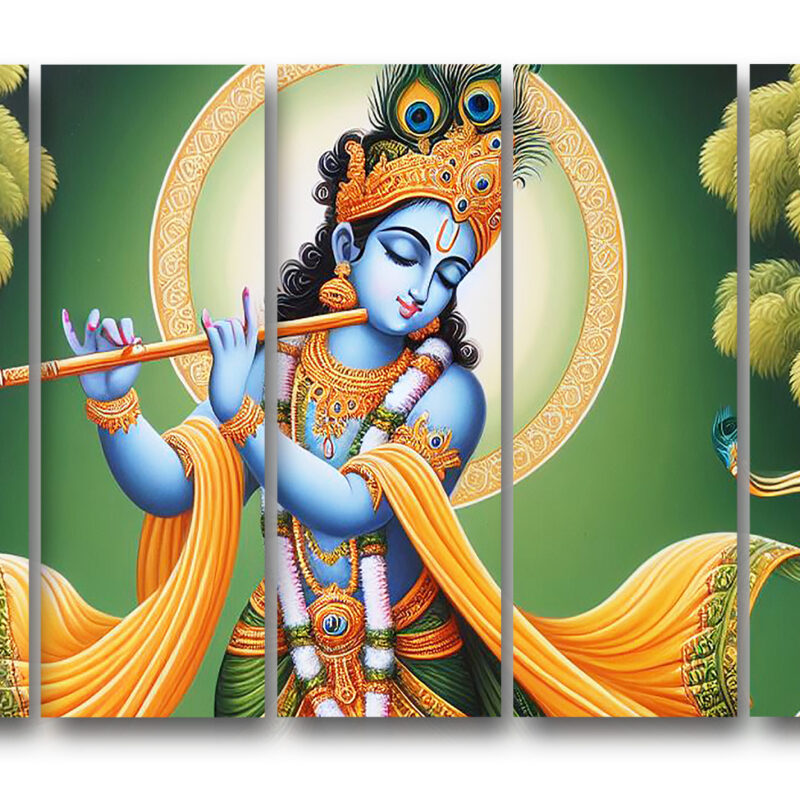 Casperme krishan Wall Painting Framed Big Size For Living Room, Home, office & Wall Decor, 48 x 30 inches set of 5