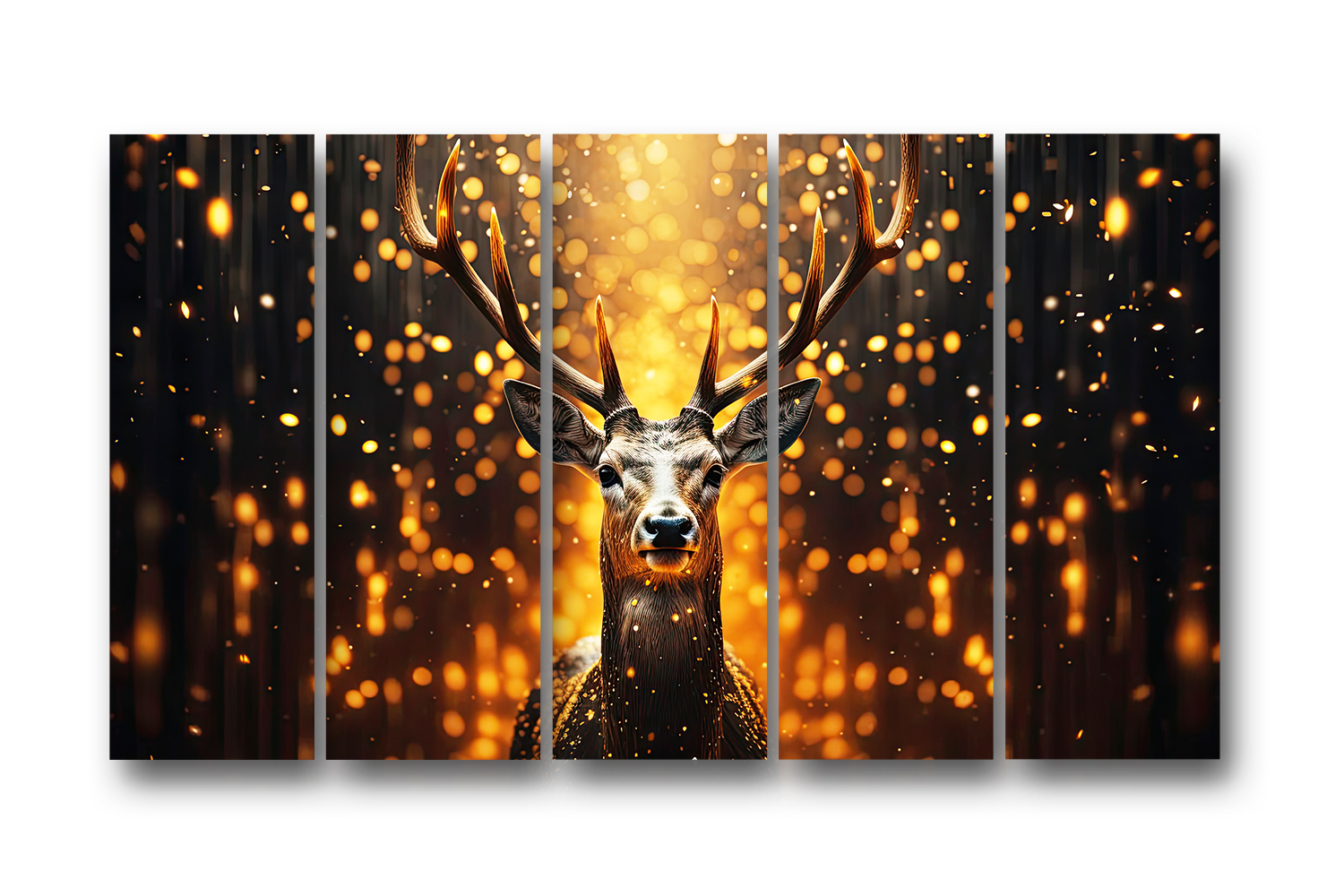 Casperme deer Wall Painting Framed Big Size For Living Room, Home, office & Wall Decor, 48 x 30 inches set of 5 - Image 2